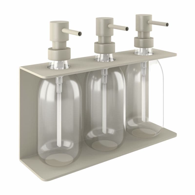 Ντισπένσερ Επιτοίχιο Τριπλό Pam 251375-703 3x300ml Ματ Ivory 25x7,5x20cm