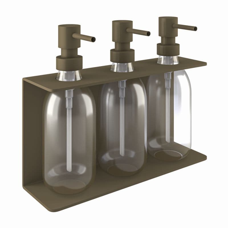 Ντισπένσερ Επιτοίχιο Τριπλό Pam 251375-963 3x300ml Matt Light Bronze 25x7,5x20cm