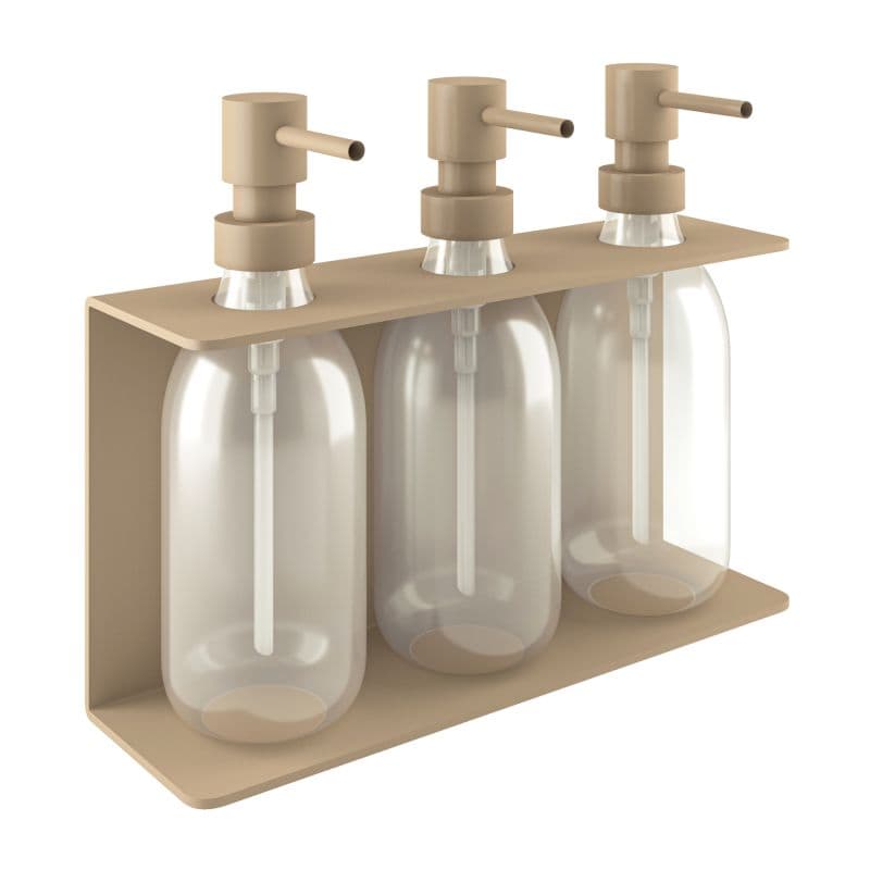 Ντισπένσερ Επιτοίχιο Τριπλό Pam 251375-103 3x300ml Ματ Μπεζ 25x7,5x20cm