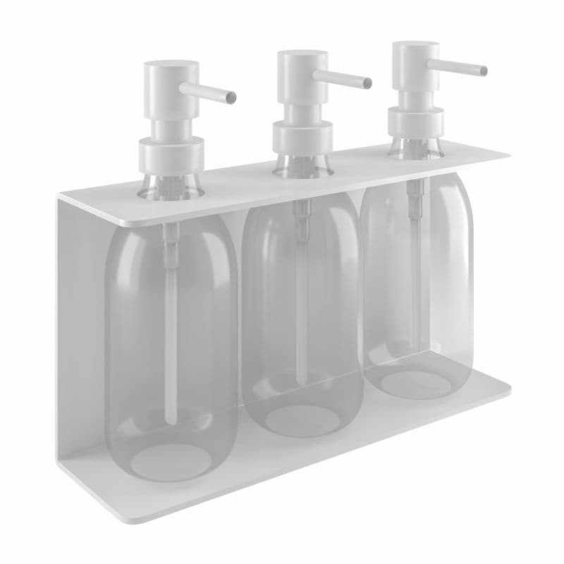 Ντισπένσερ Επιτοίχιο Τριπλό Pam 251375-033 3x300ml Ματ Λευκό 25x7,5x20cm