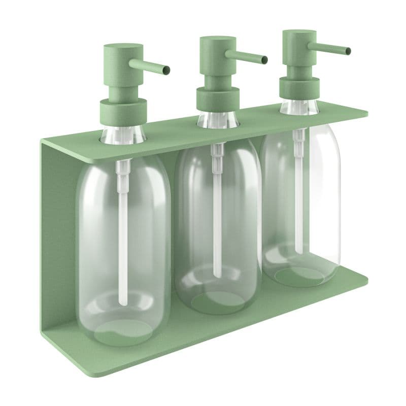 Ντισπένσερ Επιτοίχιο Τριπλό Pam 251375-903 3x300ml Ματ Mint 25x7,5x20cm