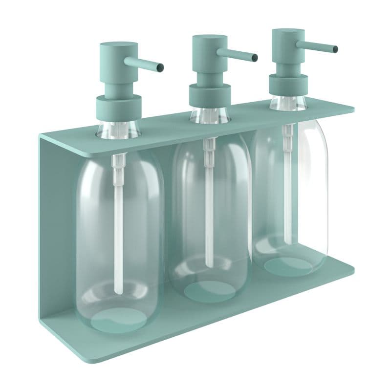 Ντισπένσερ Επιτοίχιο Τριπλό Pam 251375-913 3x300ml Ματ Τιρκουάζ 25x7,5x20cm