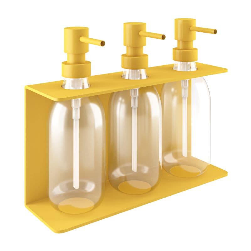 Ντισπένσερ Επιτοίχιο Τριπλό Pam 251375-603 3x300ml Ματ Κίτρινο 25x7,5x20cm