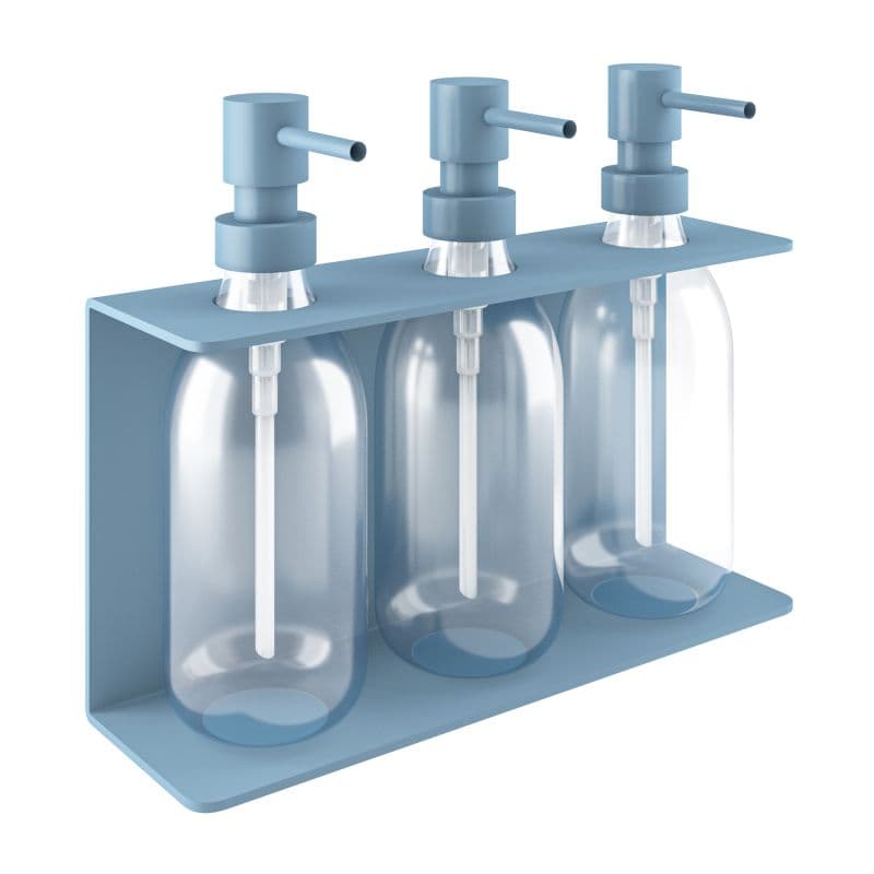 Ντισπένσερ Επιτοίχιο Τριπλό Pam 251375-923 3x300ml Ματ Σιελ 25x7,5x20cm