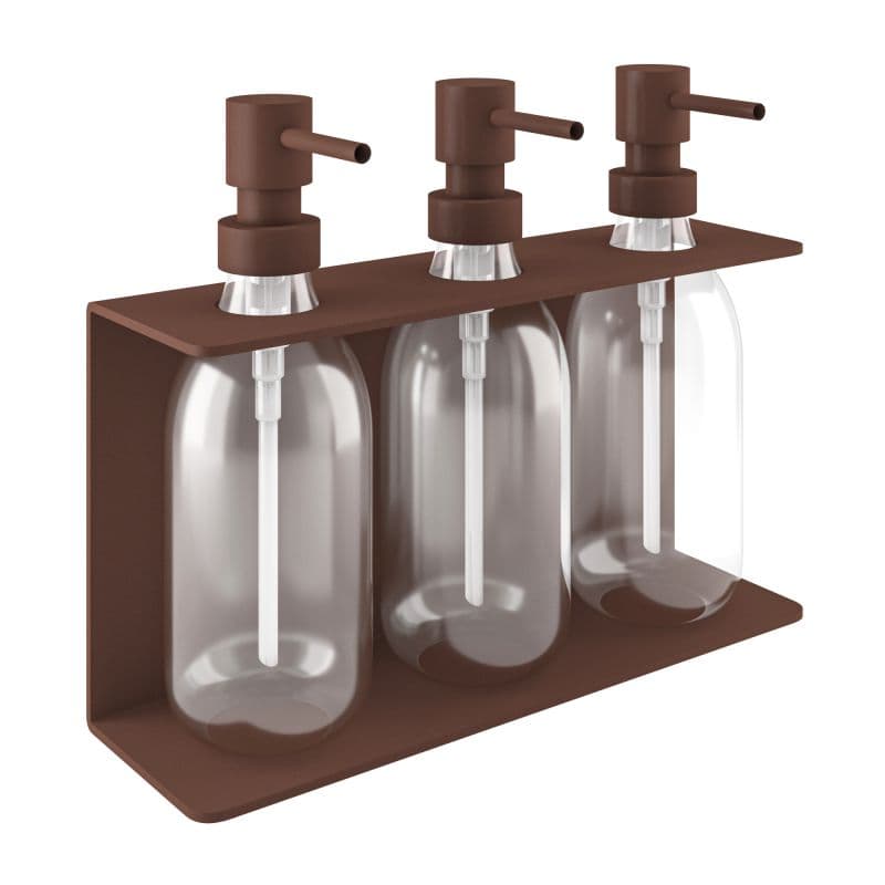 Ντισπένσερ Επιτοίχιο Τριπλό Pam 251375-943 3x300ml Matt Wenge 25x7,5x20cm