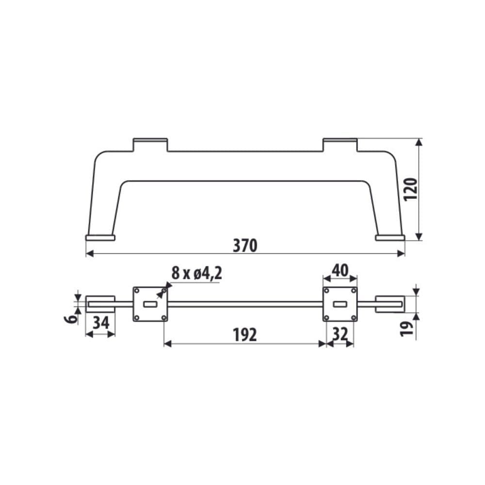 Πόδι Επίπλων Roline 201 Ματ Μαύρο 37x12x4cm - 2