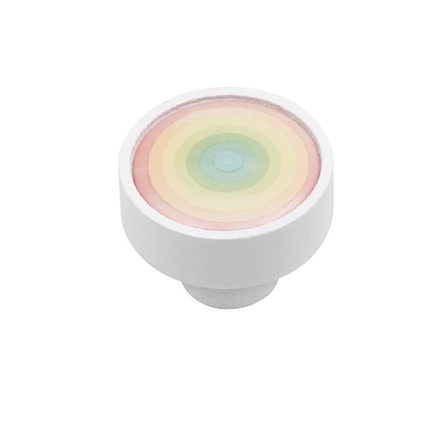 Πόμολο Επίπλων Roline 509 Λευκό Ροζ Φ36mm Ξύλινο