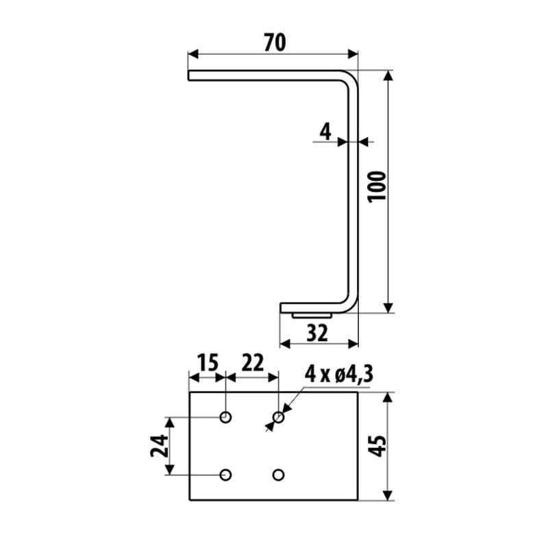 Πόδι Επίπλων Roline 203 Ματ Λευκό 7x10x4,5cm - 2