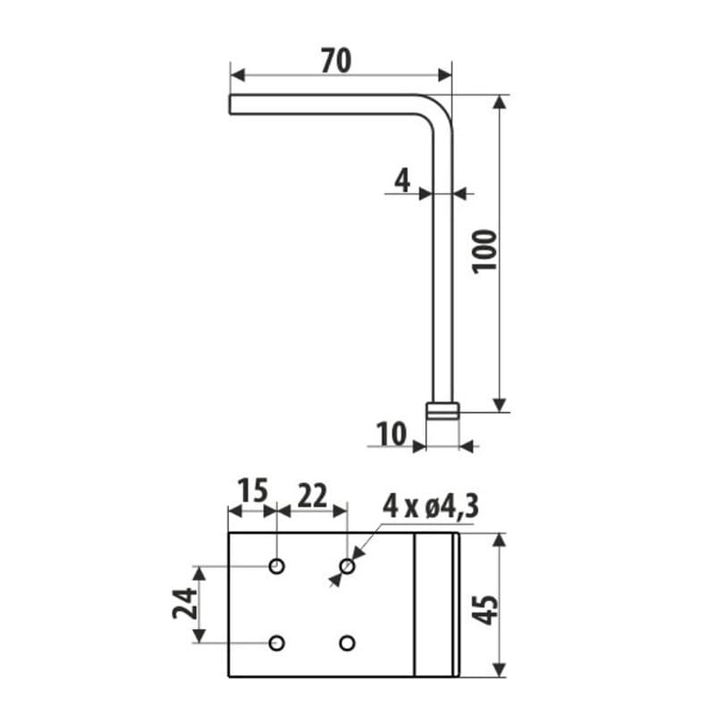 Πόδι Επίπλων Roline 205 Ματ Μαύρο 7x10x4,5cm - 2