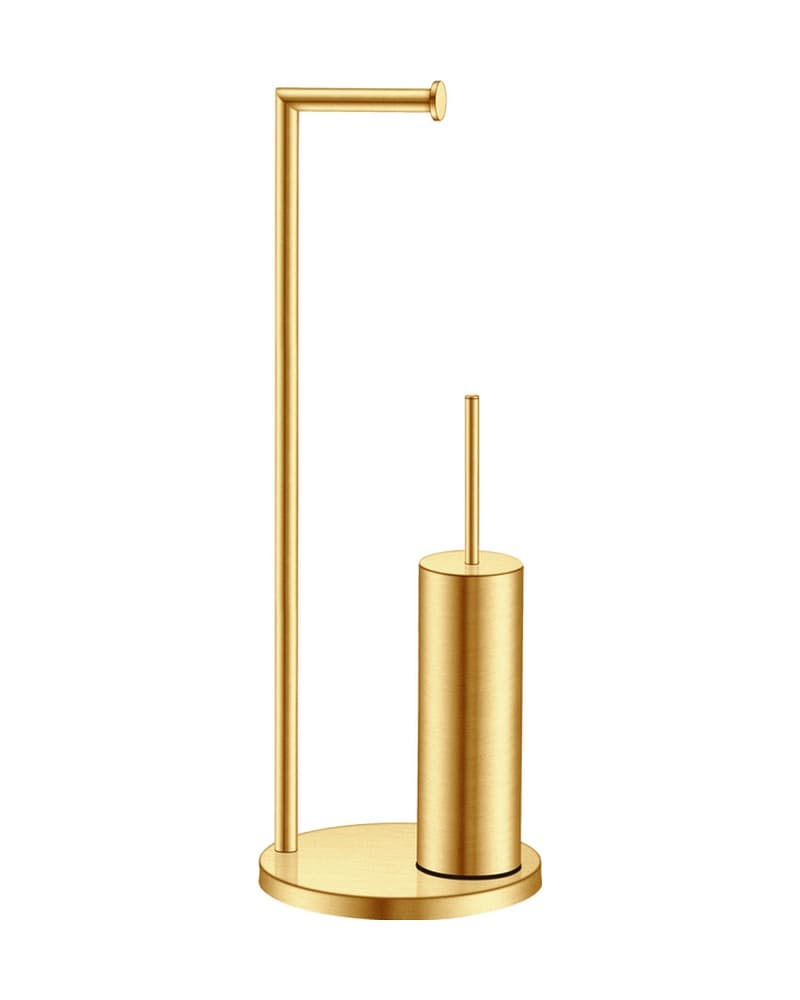 Καλόγερος Χαρτοθήκη με Πιγκάλ Sanco 00542-PVD-02BR PVD Golden Brass Brushed 22x22x83cm