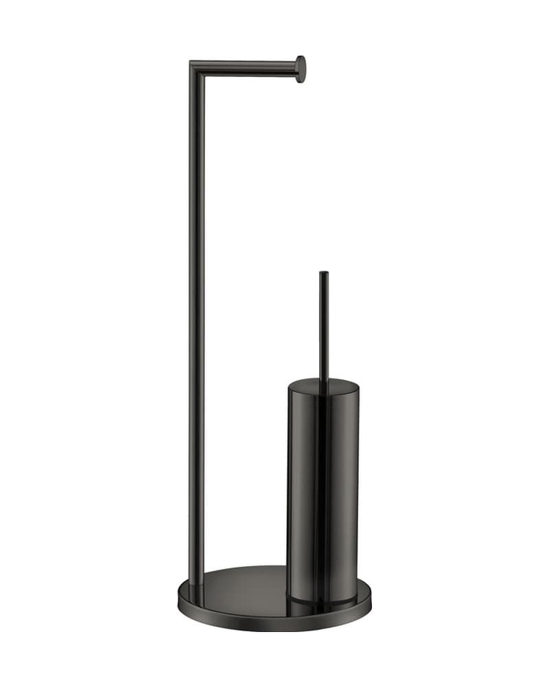 Καλόγερος Χαρτοθήκη με Πιγκάλ Sanco 00542-PVD-05PL PVD Gun Metal Polished 22x22x83cm