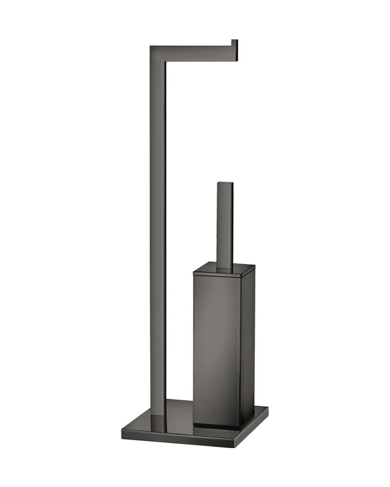 Καλόγερος Χαρτοθήκη με Πιγκάλ Sanco 00544-PVD-05PL PVD Gun Metal Polished 22x19x83cm