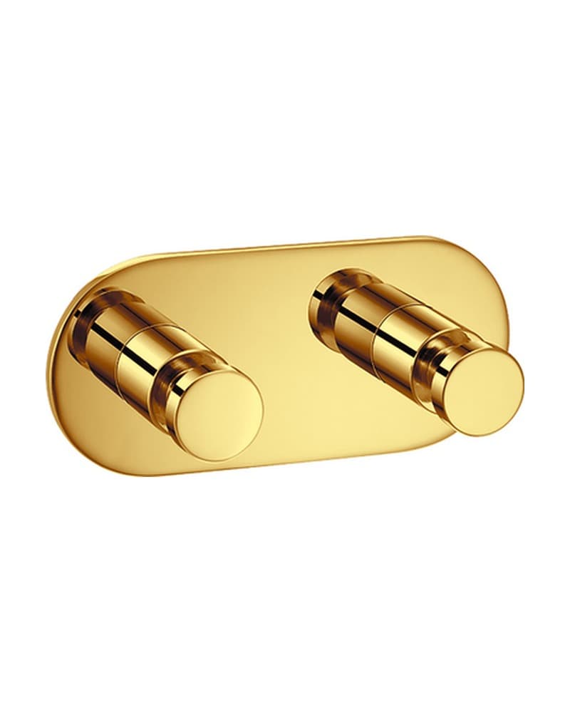 Άγκιστρο διπλό Sanco Ergon 00646-PVD-02PL PVD Golden Brass Polished 11x5x5cm