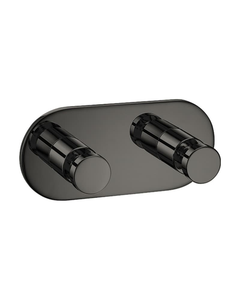 Άγκιστρο διπλό Sanco Ergon 00646-PVD-05PL PVD Gun Metal Polished 11x5x5cm