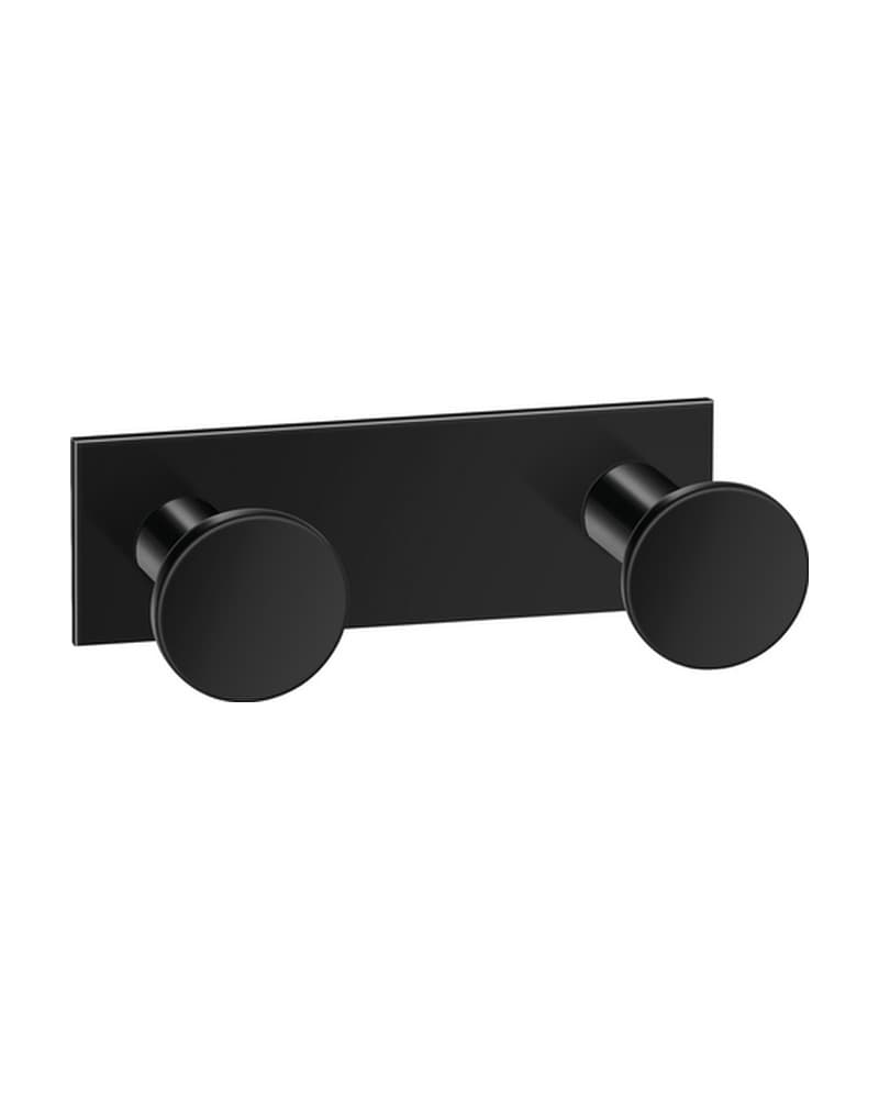 Άγκιστρο Διπλό Sanco Bath Robe Hook & Door Stop 00682-Μ116 Ματ Μαύρο 8x3,5x3,5cm