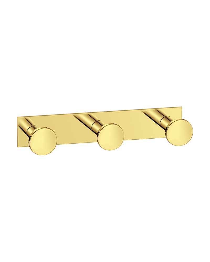 Άγκιστρο Τριπλό Sanco Bath Robe Hook & Door Stop 00683-PVD-02PL PVD Golden Brass Polished 13x3,5x3,5cm
