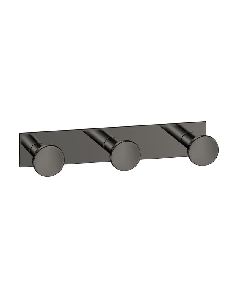 Άγκιστρο Τριπλό Sanco Bath Robe Hook & Door Stop 00683-PVD-05PL PVD Gun Metal Polished 13x3,5x3,5cm