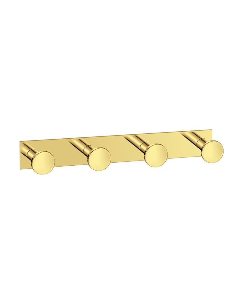 Άγκιστρο Τετραπλό Sanco Bath Robe Hook & Door Stop 00684-PVD-02PL PVD Golden Brass Polished 18x3,5x3,5cm