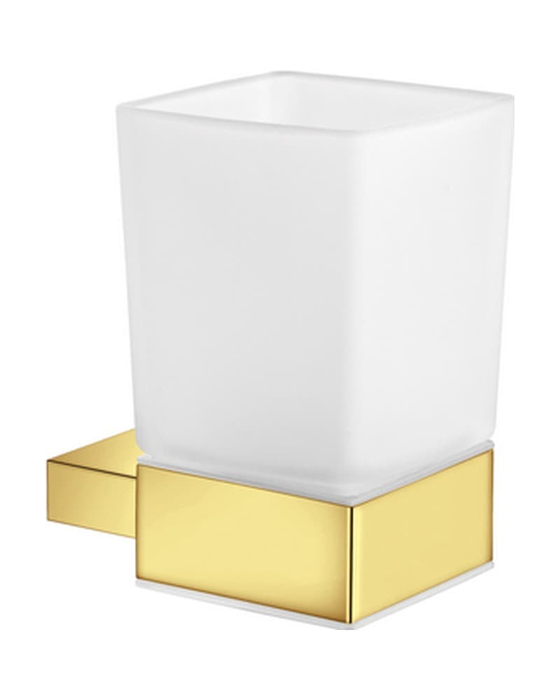 Ποτηροθήκη Επιτοίχια Sanco Monogram 120401-PVD-02PL PVD Golden Brass Polished 6,5x10x10,5cm