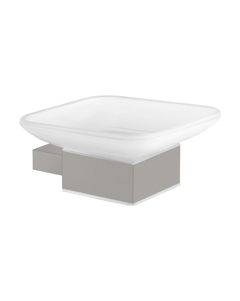 Σαπουνοθήκη Επιτοίχια Sanco Monogram 120402-M104 Cement Gray Mat 11,5x10,5x5cm