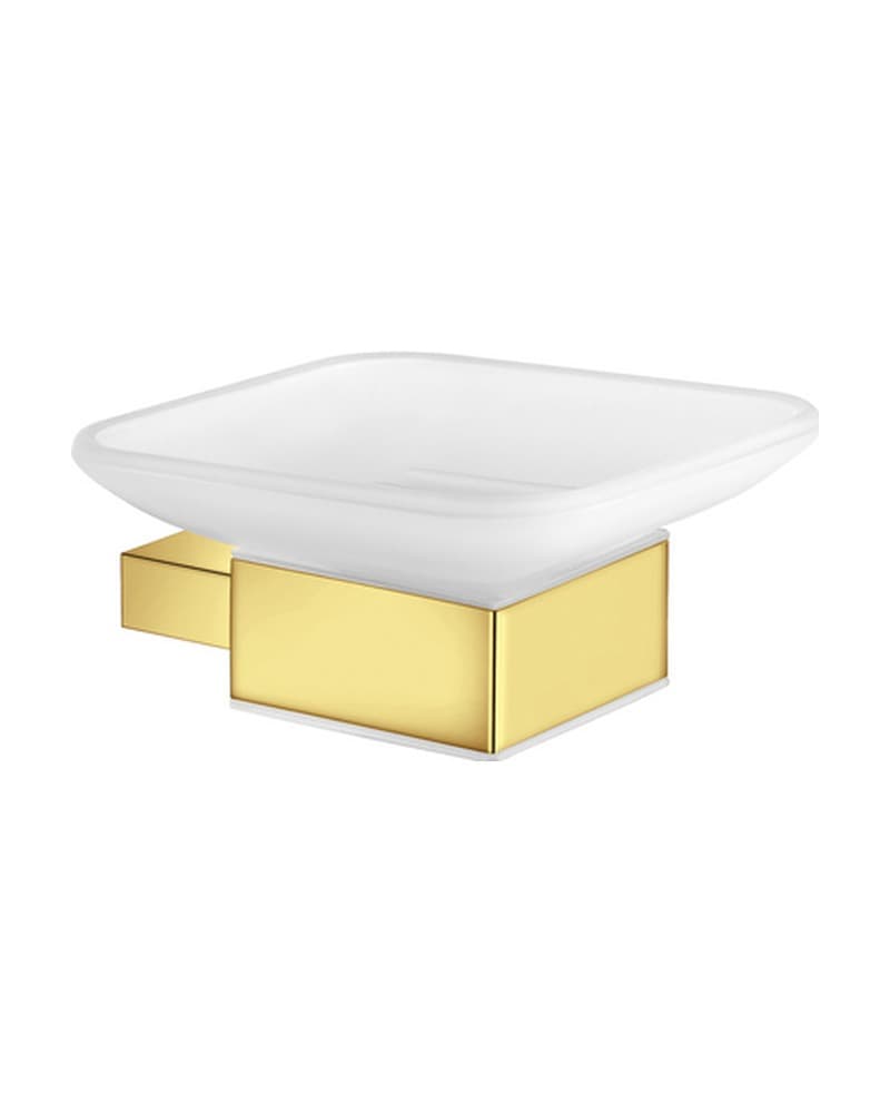 Σαπουνοθήκη Επιτοίχια Sanco Monogram 120402-PVD-02PL PVD Golden Brass Polished 11,5x10,5x5cm