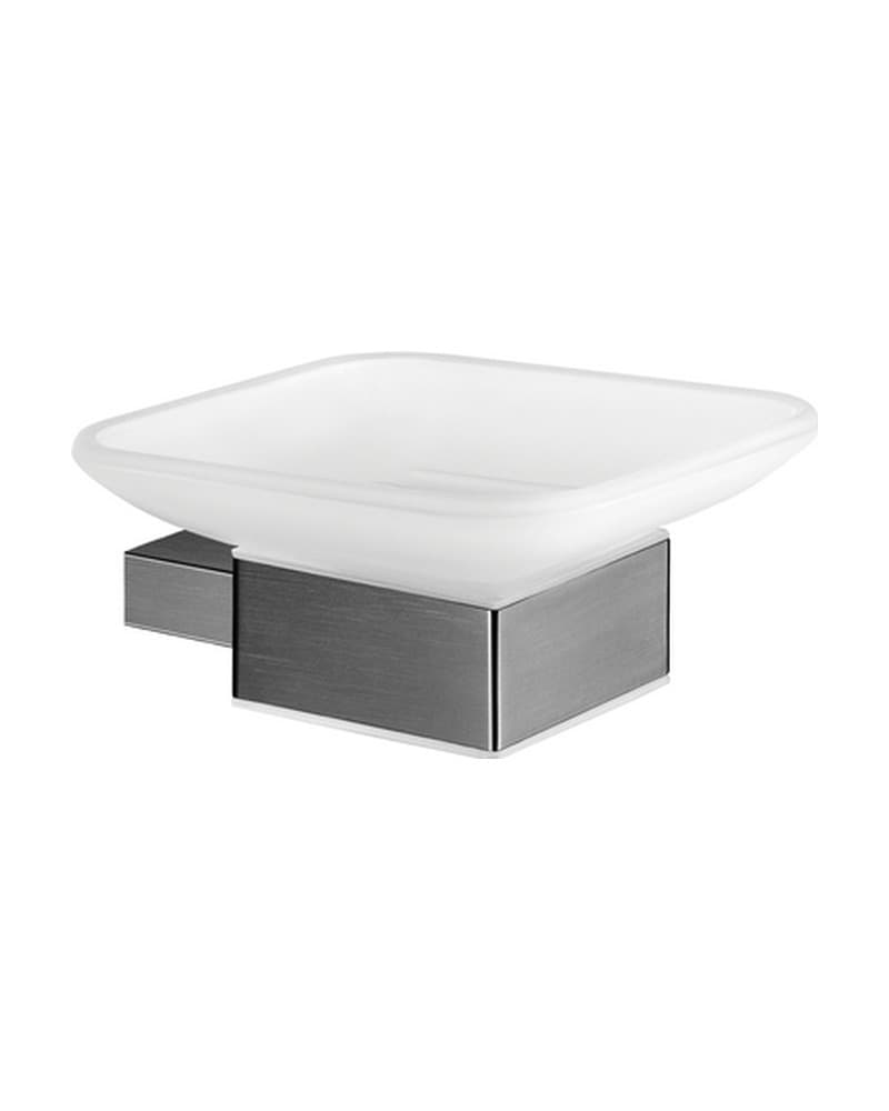 Σαπουνοθήκη Επιτοίχια Sanco Monogram 120402-PVD-05BR PVD Gun Metal Brushed 11,5x10,5x5cm
