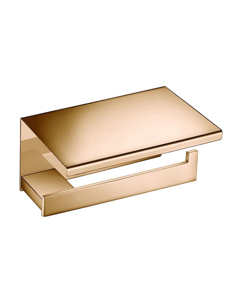 Χαρτοθήκη με καπάκι Sanco Monogram 120407-PVD-01PL PVD Warm Bronze Polished 15x11x9cm