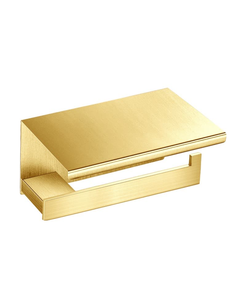 Χαρτοθήκη με καπάκι Sanco Monogram 120407-PVD-02BR PVD Golden Brass Brushed 15x11x9cm