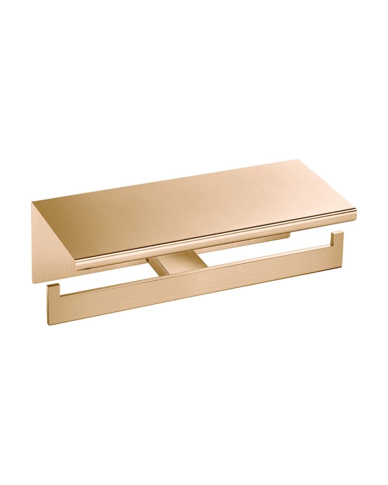 Χαρτοθήκη Διπλή με καπάκι Sanco Monogram 120427-PVD-01BR PVD Warm Bronze Brushed 25x11x9cm