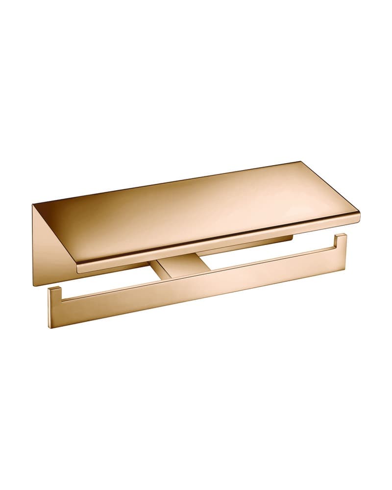 Χαρτοθήκη Διπλή με καπάκι Sanco Monogram 120427-PVD-01PL PVD Warm Bronze Polished 25x11x9cm