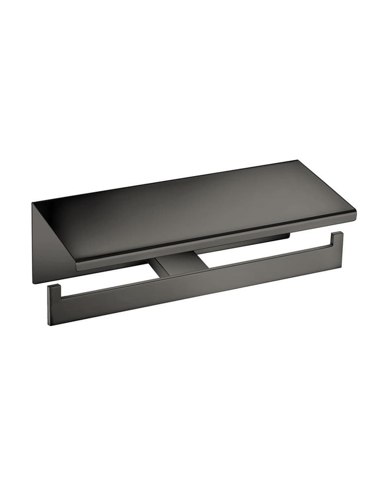 Χαρτοθήκη Διπλή με καπάκι Sanco Monogram 120427-PVD-05PL PVD Gun Metal Polished 25x11x9cm