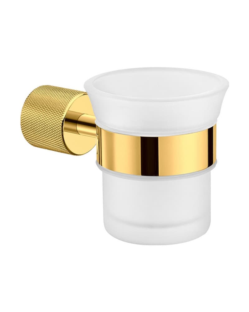 Ποτηροθήκη Επιτοίχια Sanco Lithos 121101-PVD-02PL PVD Golden Brass Polished 8x12,5x8,5cm