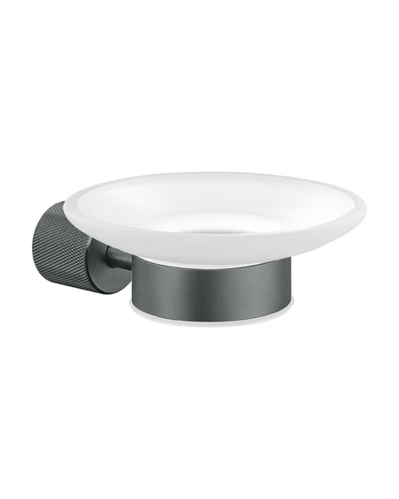 Σαπουνοθήκη Επιτοίχια Sanco Lithos 121102-Μ118 Anthracite Grained 12,5x15x5cm