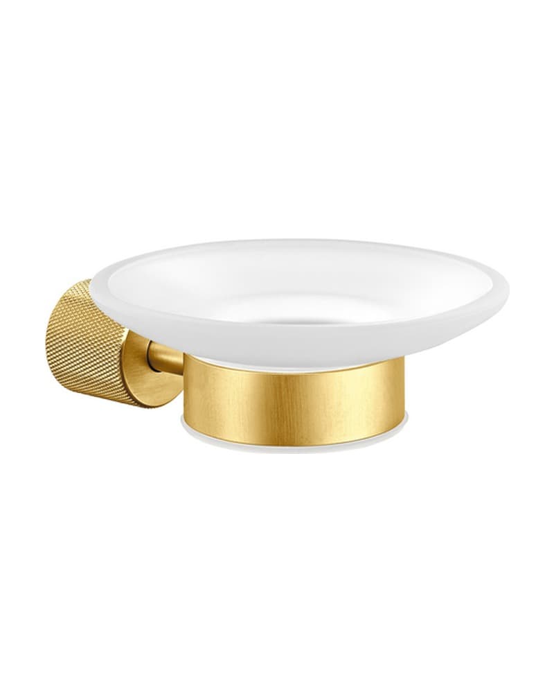 Σαπουνοθήκη Επιτοίχια Sanco Lithos 121102-PVD-02BR PVD Golden Brass Brushed 12,5x15x5cm