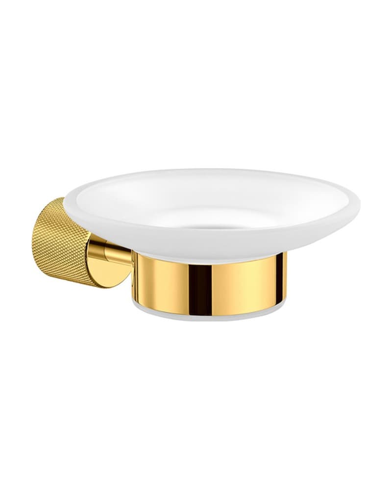 Σαπουνοθήκη Επιτοίχια Sanco Lithos 121102-PVD-02PL PVD Golden Brass Polished 12,5x15x5cm