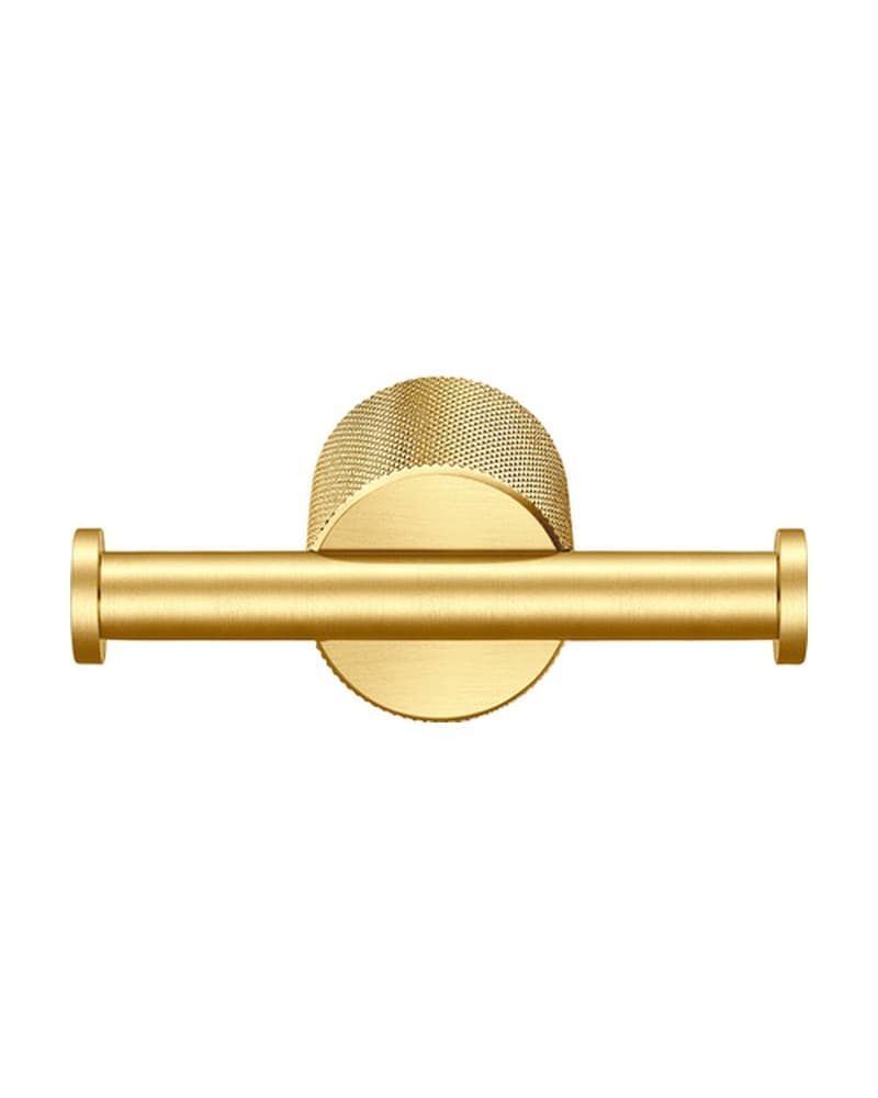 Άγκιστρο Διπλό Sanco Lithos 121118-PVD-02BR PVD Golden Brass Brushed 10x6x3,6cm