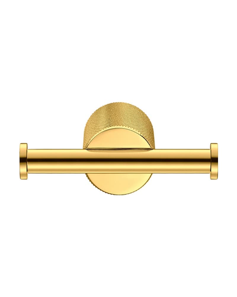 Άγκιστρο Διπλό Sanco Lithos 121118-PVD-02PL PVD Golden Brass Polished 10x6x3,6cm