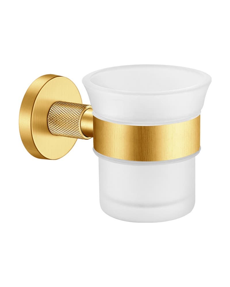 Ποτηροθήκη Επιτοίχια Sanco Dorian 121301-PVD-02BR PVD Golden Brass Brushed 8x11,5x8,5cm