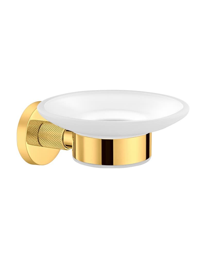 Σαπουνοθήκη Επιτοίχια Sanco Dorian 121302-PVD-02PL PVD Golden Brass Polished 12,5x14x6cm