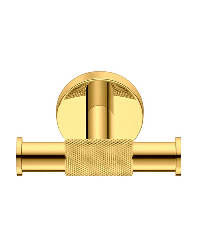 Άγκιστρο Διπλό Sanco Dorian 121318-PVD-02PL PVD Golden Brass Polished 10x8x5,5cm