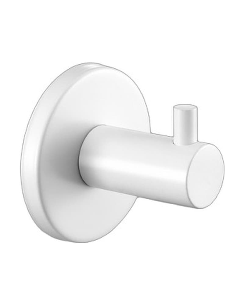 Άγκιστρο μονό Sanco Twist 14308-Μ101 Ματ Λευκό 5x4,5x5cm