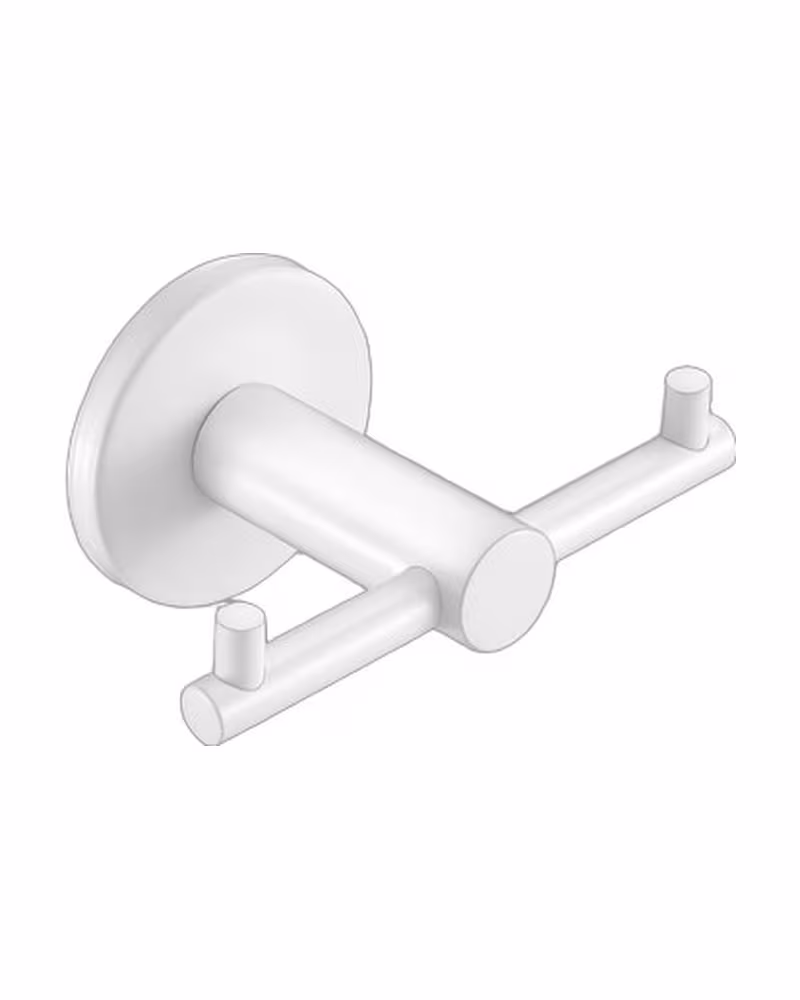 Άγκιστρο διπλό Sanco Twist 14368-Μ101 Ματ Λευκό 9x5x5,5cm