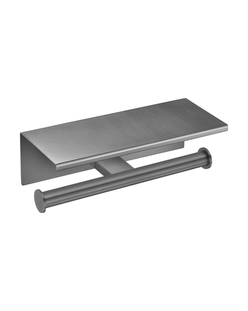 Χαρτοθήκη Διπλή με καπάκι Sanco Academia 21827-PVD-05BR PVD Gun Metal Brushed 25x11x9cm