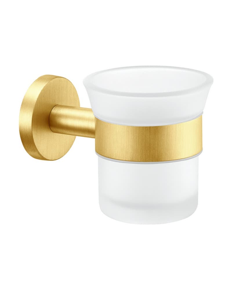Ποτηροθήκη Επιτοίχια Sanco Ergon 25901-PVD-02BR PVD Golden Brass Brushed 8x11,5x8,5cm