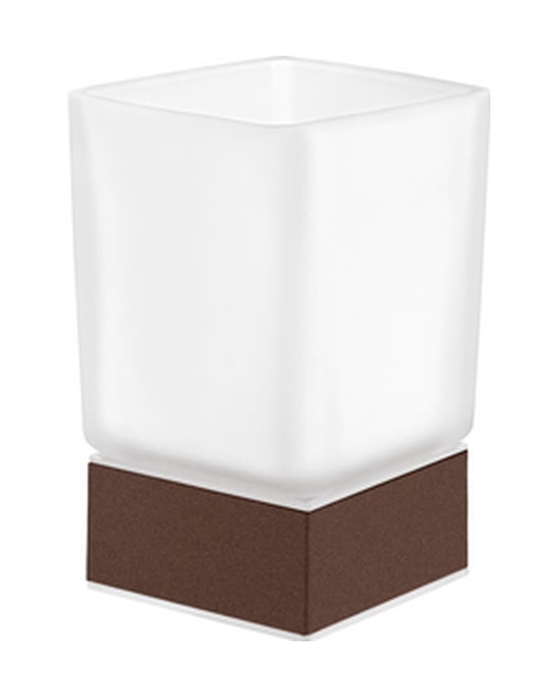 Ποτηροθήκη Επικαθήμενη Sanco Bathroom Set 90155-Α75 Wenge Grained 6,5x6,5x10,5cm