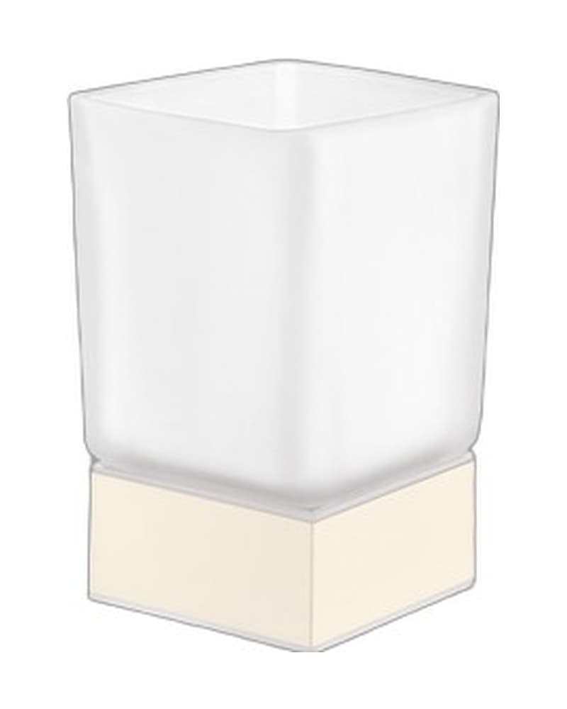 Ποτηροθήκη Επικαθήμενη Sanco Bathroom Set 90155-Μ102 Beige Mat 6,5x6,5x10,5cm