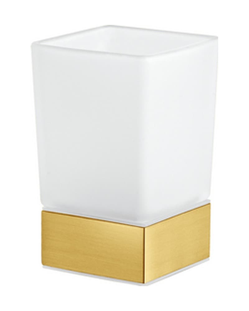 Ποτηροθήκη Επικαθήμενη Sanco Bathroom Set 90155-PVD-02BR PVD Golden Brass Brushed 6,5x6,5x10,5cm