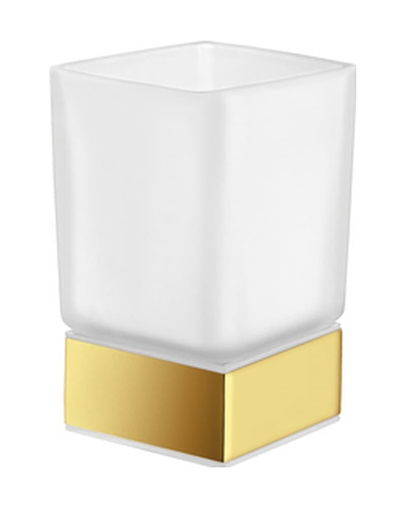 Ποτηροθήκη Επικαθήμενη Sanco Bathroom Set 90155-PVD-02PL PVD Golden Brass Polished 6,5x6,5x10,5cm