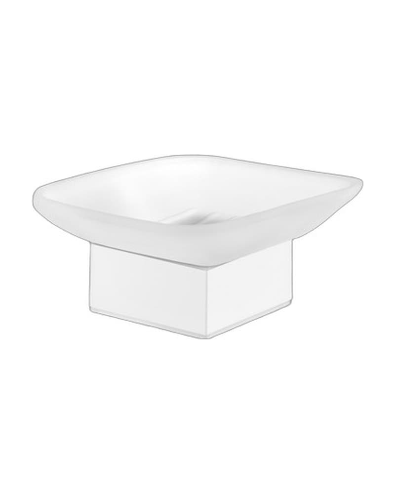 Σαπουνοθήκη Επικαθήμενη Sanco Bathroom Set 90255-Μ101 Ματ Λευκό 10,5x10,5x5cm