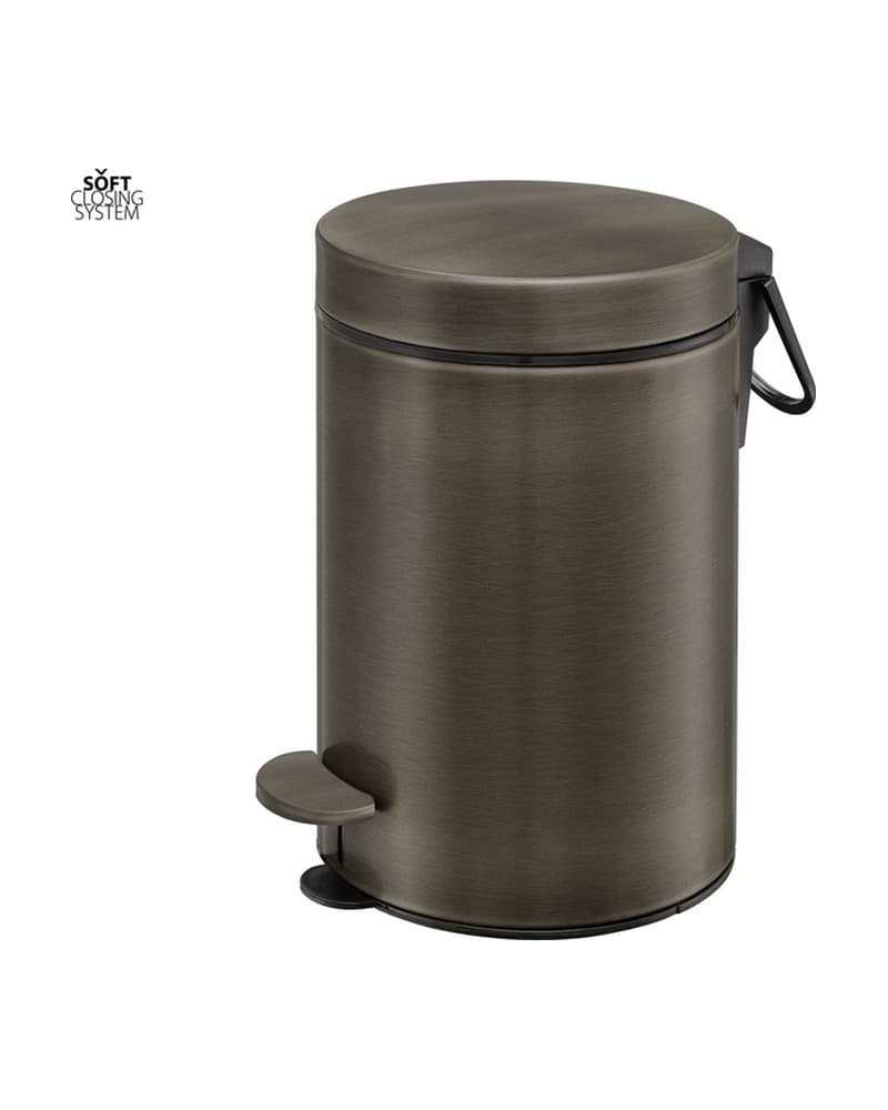 Χαρτοδοχείο 3lt soft close Sanco Waste Bins 90603-DM25 Dark Bronze Mat Φ17x28cm